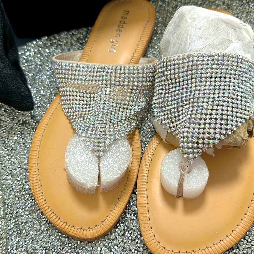 Rhinestone Flat sandals BLING BLING SIZE 7.5